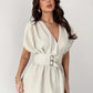 V-Neck Cardigan with Belt & High-Waisted Straight-Leg Flare Pants Set