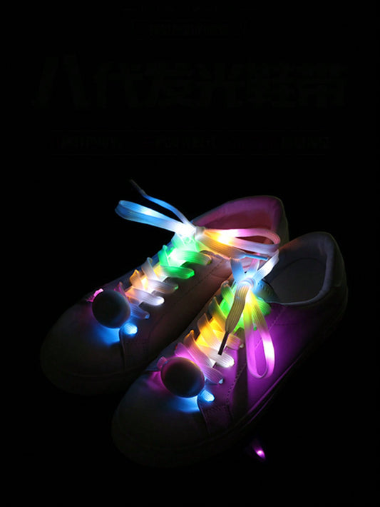 1pair Colorful Led Shoelaces With Night Light