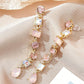 Crystal Geometric Square Tassel Earrings