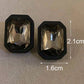 Crystal Glass Square Stud Earrings