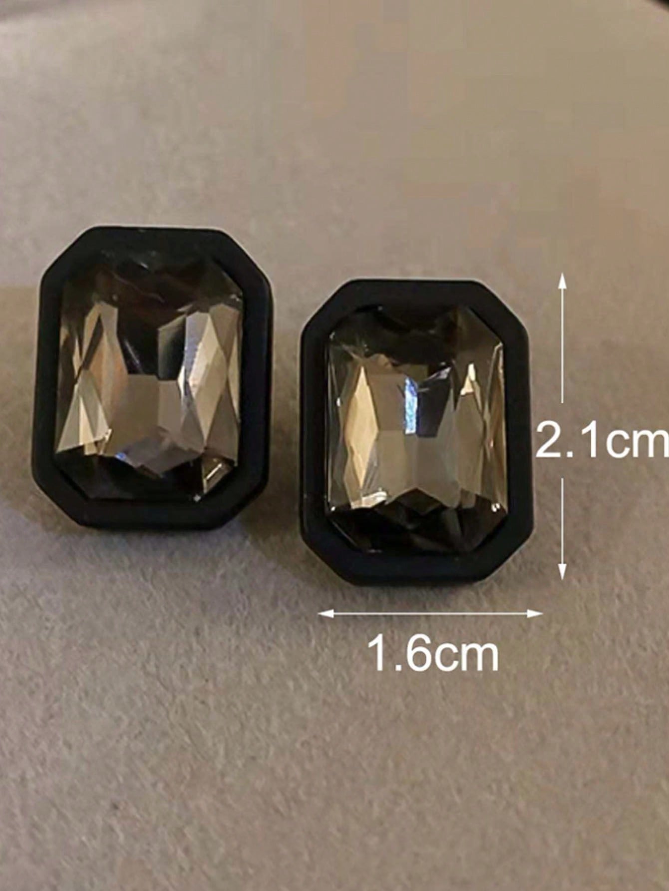 Crystal Glass Square Stud Earrings