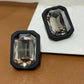 Crystal Glass Square Stud Earrings