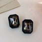 Crystal Glass Square Stud Earrings