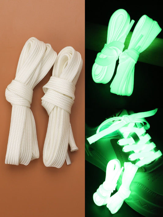 1pair White Glow-in-the-dark Shoelaces For Sports Shoes
