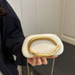 Mat White Clutch Bag With Chain Shoulder Strap