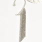 1pc Silver Rhinestone Stud Chain Fringe Ear Cuff (non-pierced)