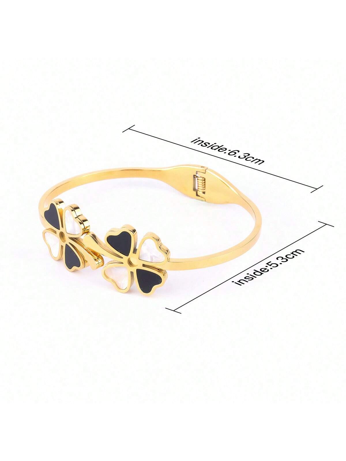 Stainless Steel Plum Blossom Shaped Elastic Bracelet