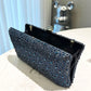 Silver Glitter Double-Side Rhinestone  Clutch Evening Bag