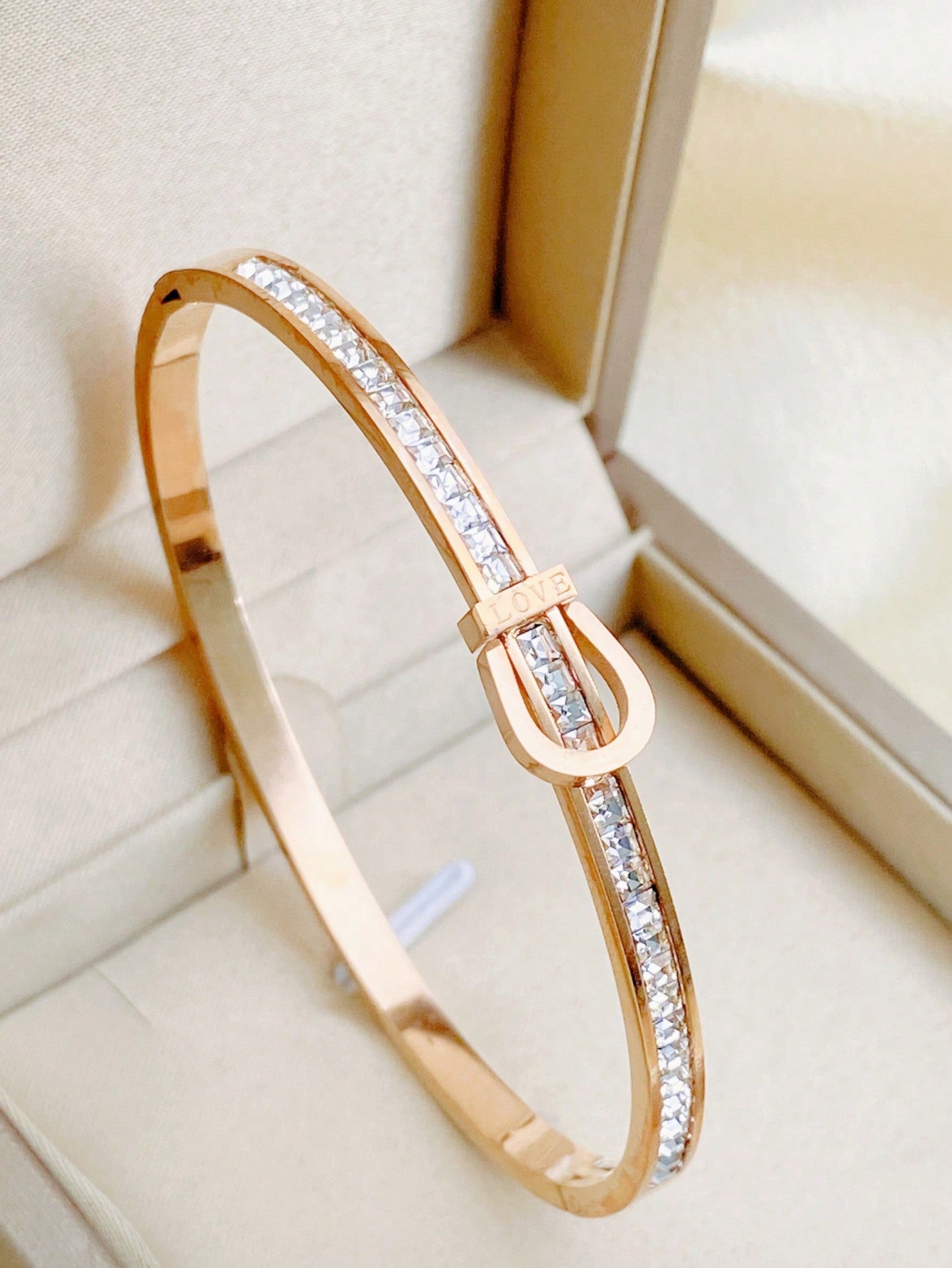 1pc Rhinestone Decor Bangle Bracelet