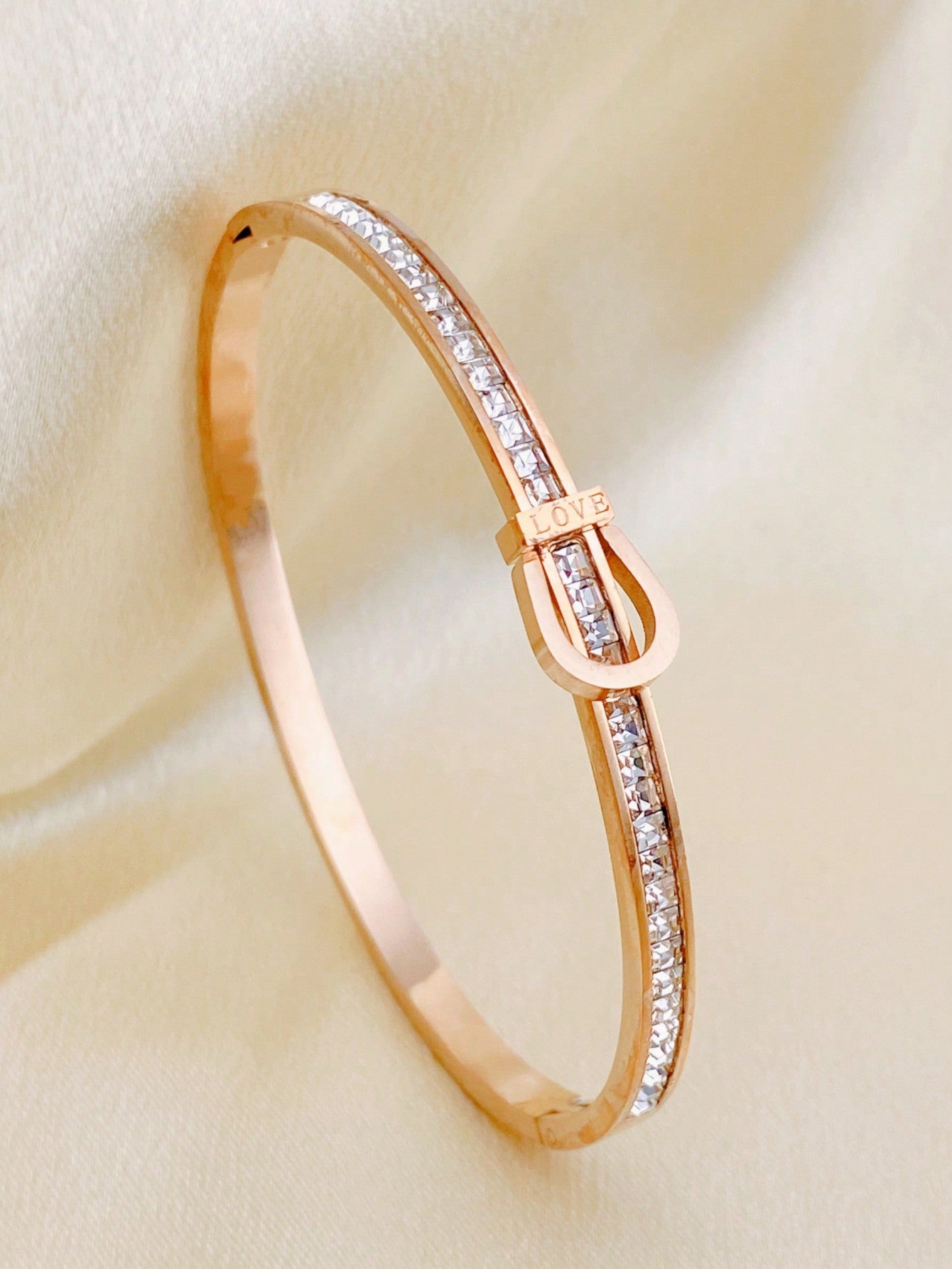 1pc Rhinestone Decor Bangle Bracelet