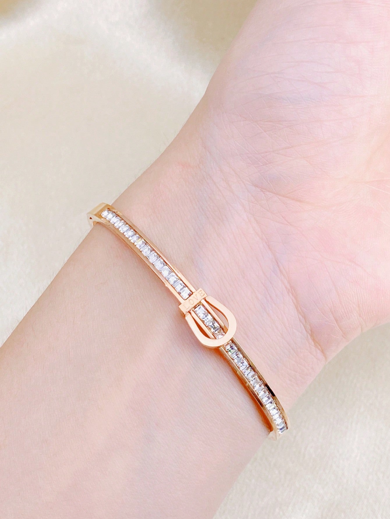 1pc Rhinestone Decor Bangle Bracelet