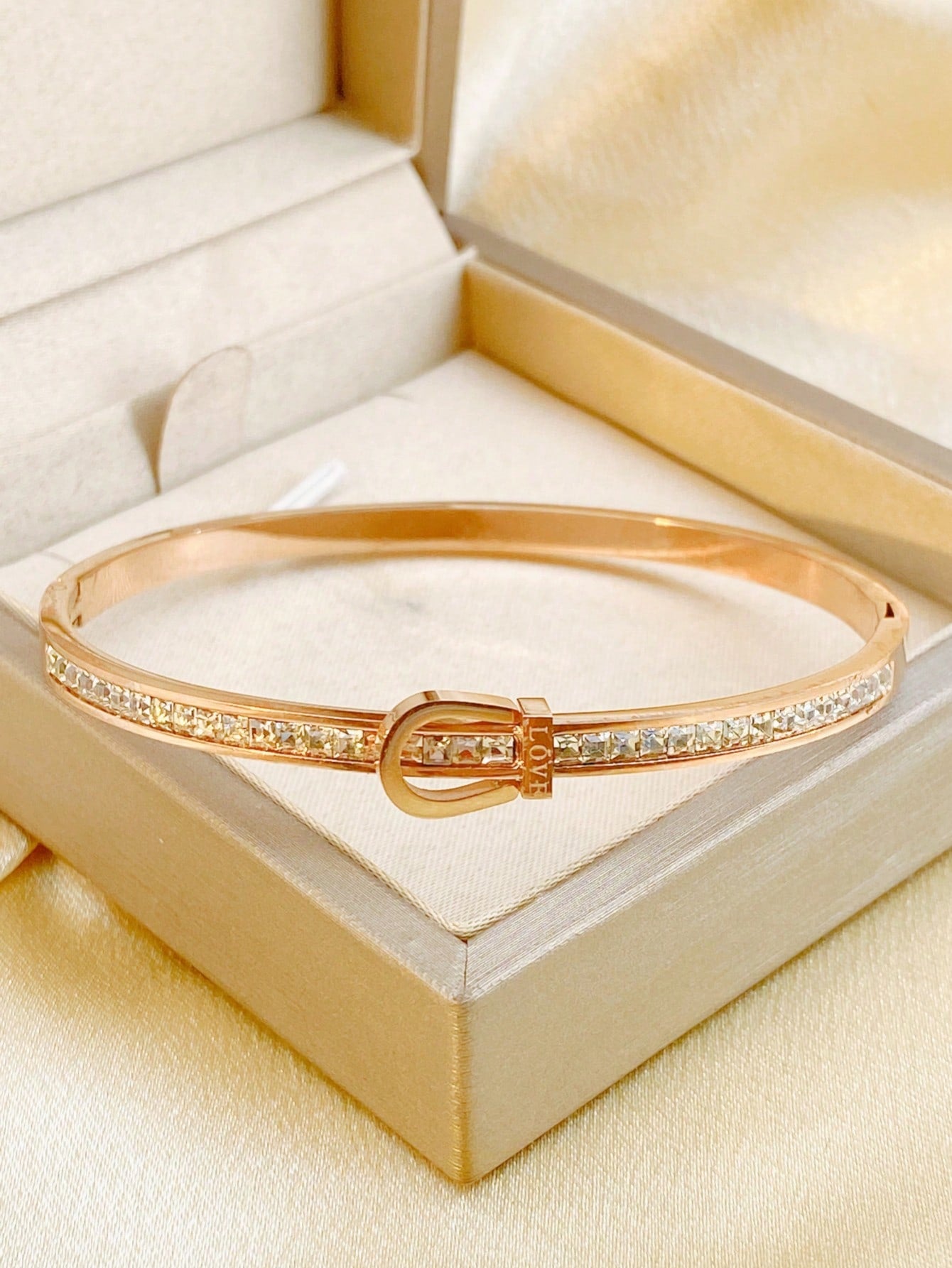 1pc Rhinestone Decor Bangle Bracelet