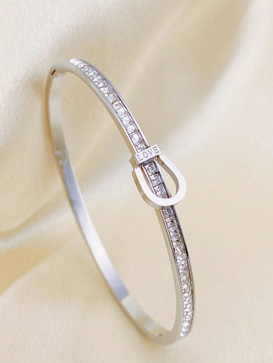 1pc Rhinestone Decor Bangle Bracelet