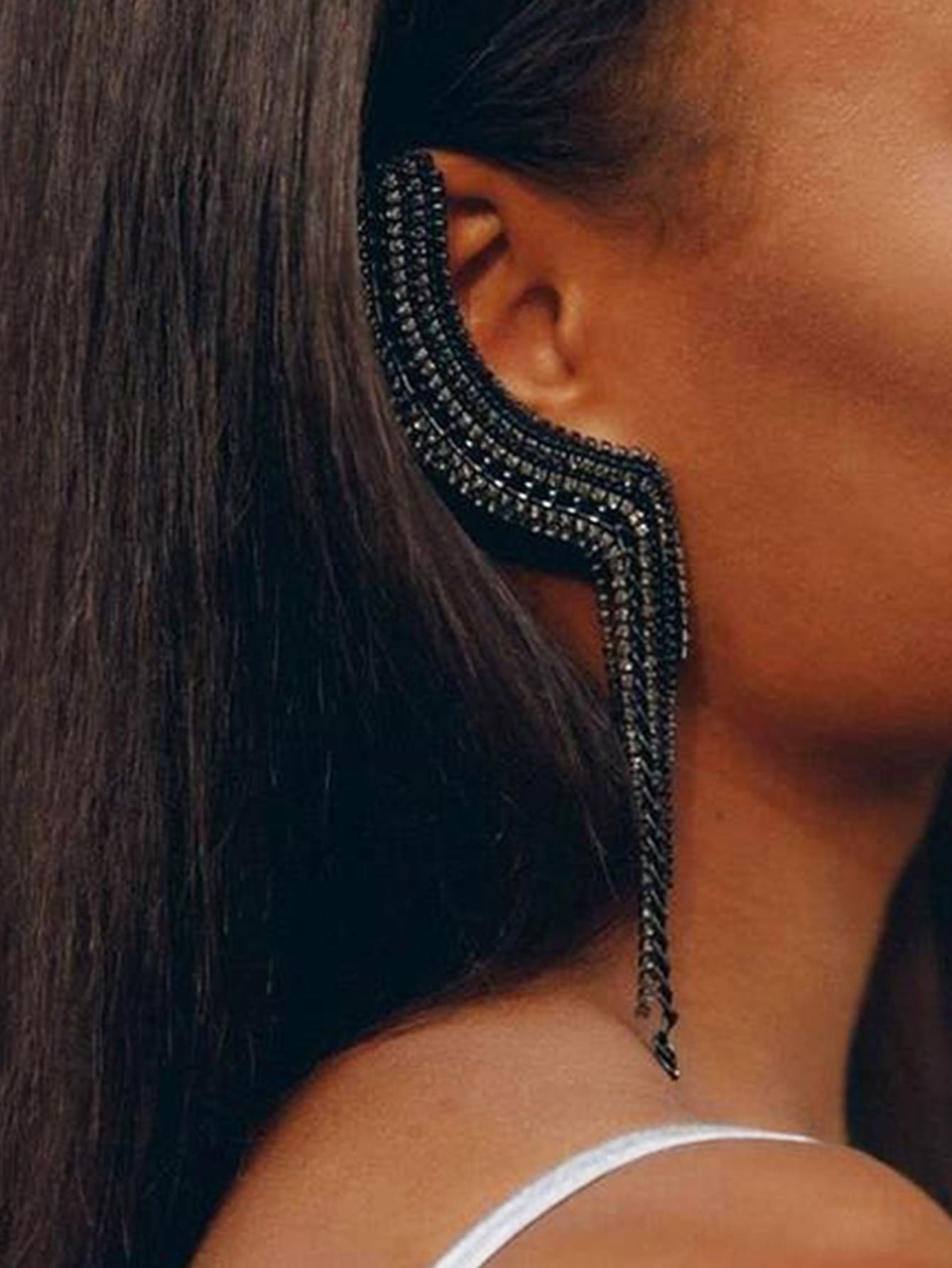 1pc Rhinestone Tassel Earring