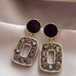 Black Zirconia Square Earrings