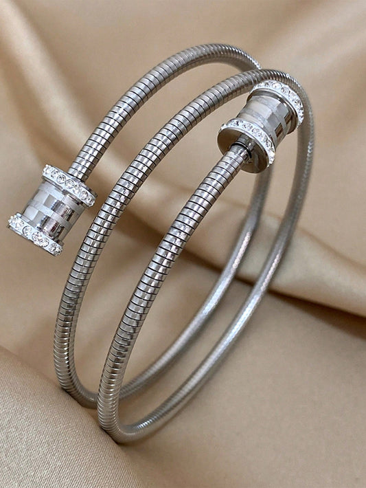 1pc Unique Small Waist-Shape Bracelet Spring Stainless Steel Bracelet