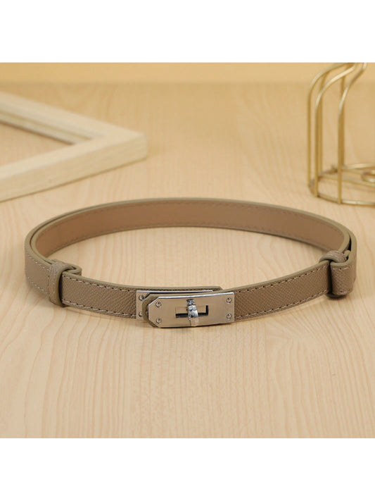 Fashion Waist Belt with Silver Hardware