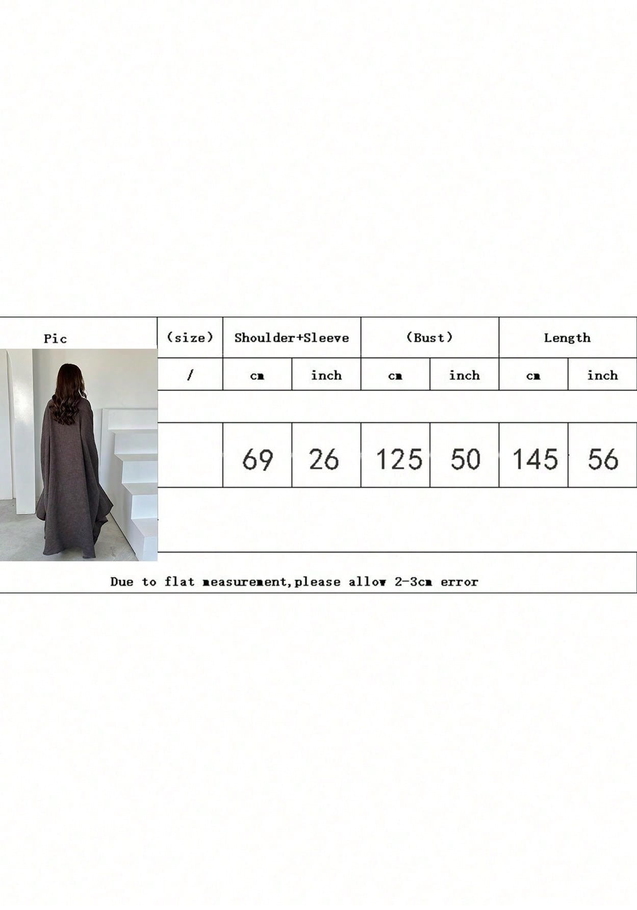 Linen Long Batwing Sleeve Dress Abaya