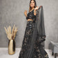 DEEPIKA BLACK SEQUENCE EMBROIDED NET LEHENGA