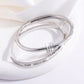 2 Pc Simple Fashion Light Luxury Stainless Steel Single Row Drill Rotating Bracelet