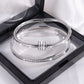 2 Pc Simple Fashion Light Luxury Stainless Steel Single Row Drill Rotating Bracelet