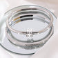 2 Pc Simple Fashion Light Luxury Stainless Steel Single Row Drill Rotating Bracelet