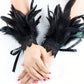 2pcs Black Lace Floral Sleeve Cuffs With Lace Strap
