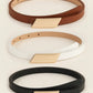 3pcs Set Combo Black, Brown, Beige Color Alloy Buckle Skinny Belt