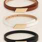 3pcs Set Combo Black, Brown, Beige Color Alloy Buckle Skinny Belt