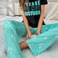 Slogan Graphic Tee & Pants PJ Set