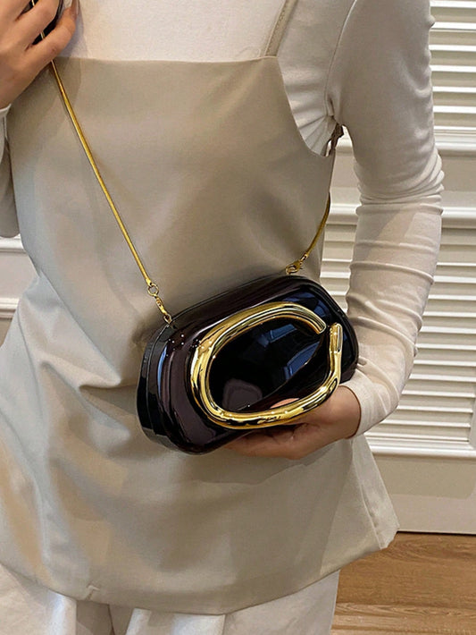 Gun Metal Retro Atmospheric Temperament Hand-Held Evening Bag