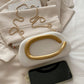 Mat White Clutch Bag With Chain Shoulder Strap