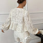 Balloon Sleeve Shirt and Shorts Two-Piece Casual Set