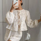 Balloon Sleeve Shirt and Shorts Two-Piece Casual Set