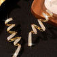 Exaggerated Geometric Spiral Cubic Zirconia Dangle Earrings