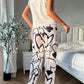 Heart Print Ruffle Trim Crew Neck Top And Pants Pajama Set