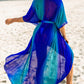 Ombre Print Belted Kimono Swim Coverup