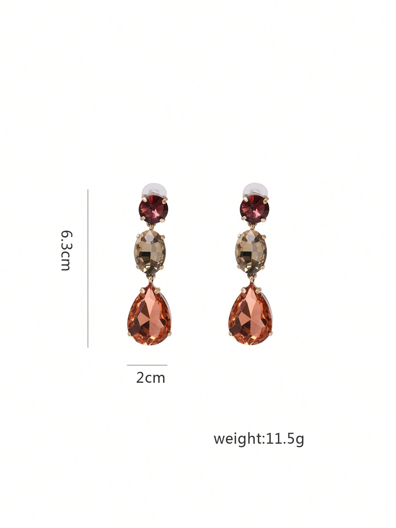 Colorful Rhinestone Water Drop Earrings