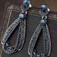 Vintage Large Waterdrop Crystal Dangle Earrings