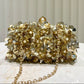 Floral Sequin Decorated Evening Clutch Bag