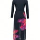 Modest Burkini 3 Pc Long Sleeve Top, Long Pants, Lotus Flower Wrap Skirt, Swimwear Set