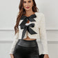 Sequin Decor Bow Long Sleeve Jacket