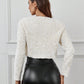 Sequin Decor Bow Long Sleeve Jacket