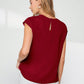 Burgundy Asymmetrical Batwing Sleeve Top