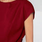 Burgundy Asymmetrical Batwing Sleeve Top