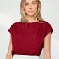 Burgundy Asymmetrical Batwing Sleeve Top