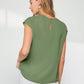 Green Asymmetrical Batwing Sleeve Top