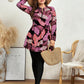 Plus Size Women Printed Long Sleeve Crew Neck Zip-Up 2pc Modest Swimwear