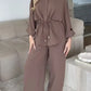 Three-Quarter Sleeve Shirt & Pants Set