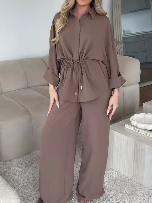 Three-Quarter Sleeve Shirt & Pants Set